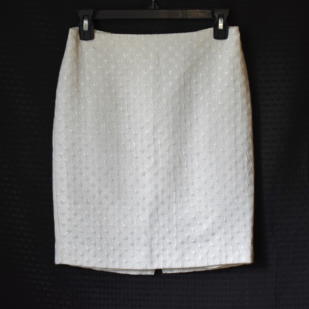 Ann Taylor Pencil Skirt White & Silver 🎉HP🎉